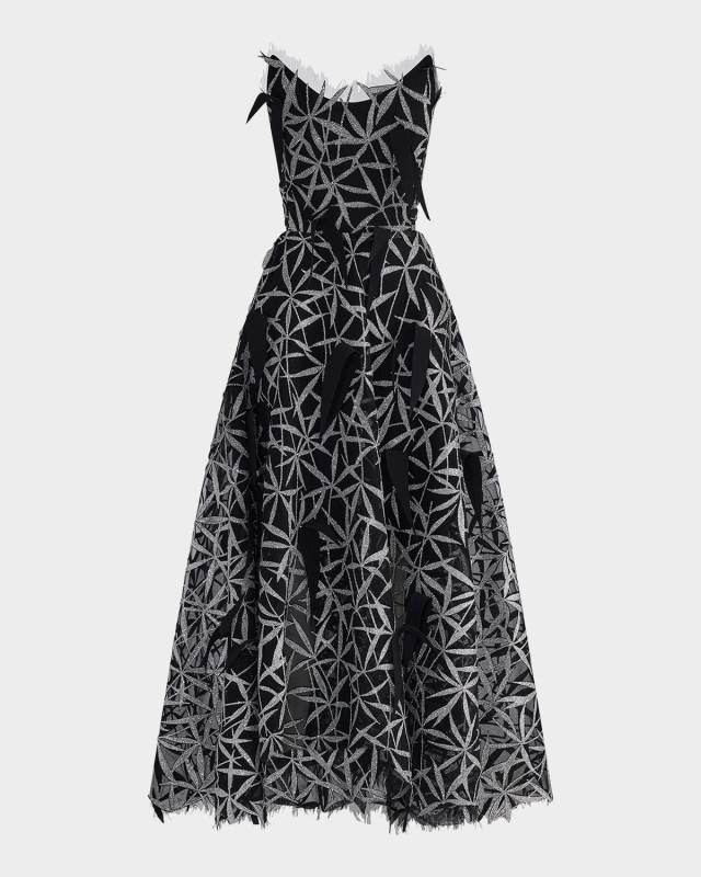 Axis Embellished Strapless Fit-&-Flare Gown